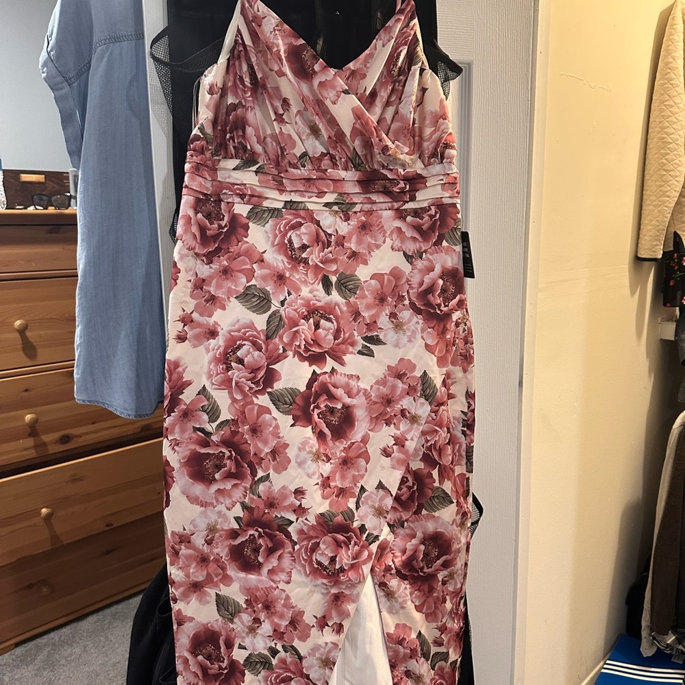 Express White Ruched Tiered Bodycon Dress